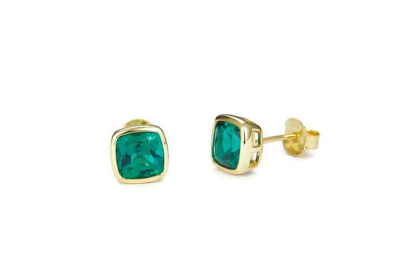 Bieauli Earrings Gold & Emerald Earrings - May birthstone